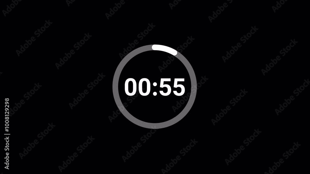 Circle sliding countdown timer one minute animation from 60 to 0 seconds, Sliding 60 seconds countdown, Countdown timer, Countdown video