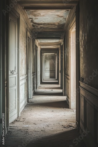 Endless Hallway with Doors Leading to Nowhere