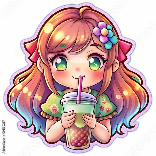 Sticker with a GIRL in a Drink ver1 photo