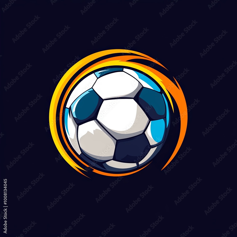 Naklejka premium Soccer ball logo on isolated background