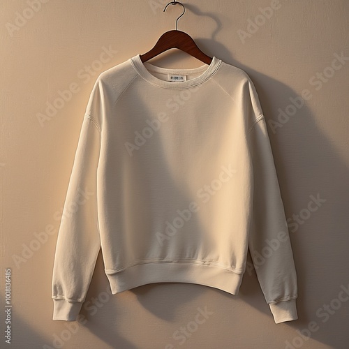 A blank empty white sweatshirt mockup front view copy space for logo design presentation