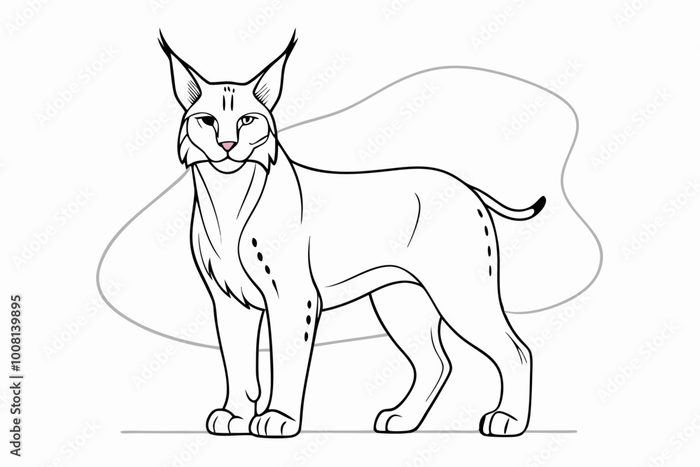 Obraz premium Lynx Line Art Vector