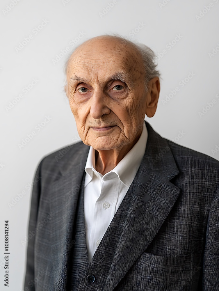 Portrait of an Elderly Man in a Suit, Serious Expression. Portrait of an Elderly Man in a Suit, Serious Expression.