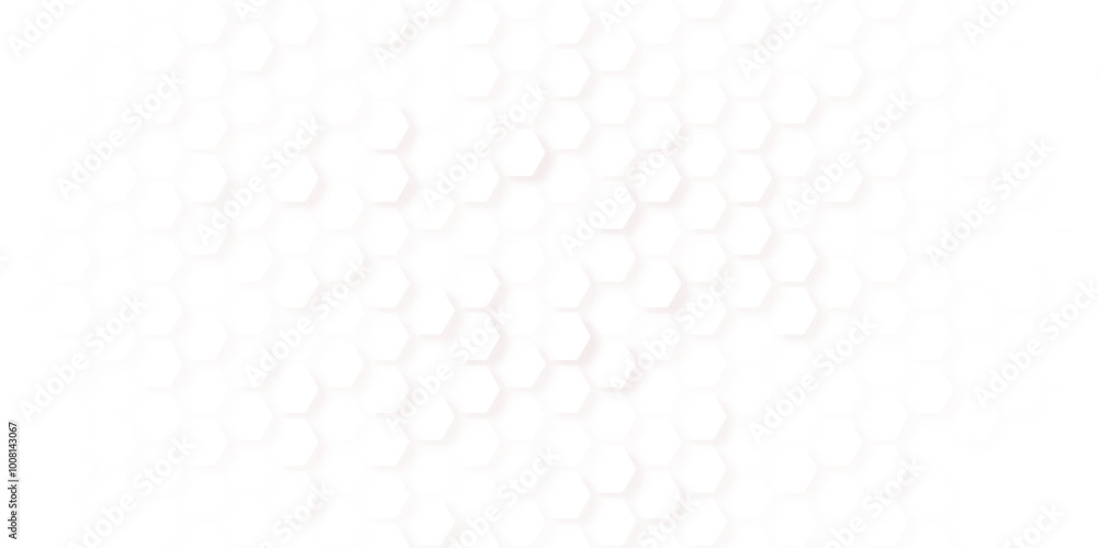 Fototapeta premium Abstract geometric white hexagon background. Seamless Hexagon Geometric Pattern in Black and White