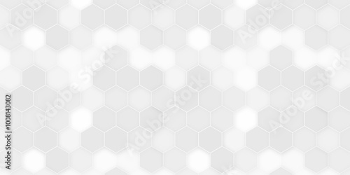 Abstract geometric white hexagon background. Embossed Hexagon , honeycomb white Background