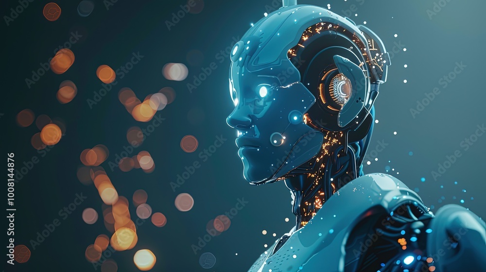 3D Rendering of Futuristic Robot Technology and AI Development for the Future of Humanity 3D Rendering of Futuristic Robot Technology and AI Development for the Future of Humanity