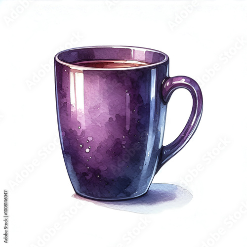 Purple mug clipart isolated on a white background photo