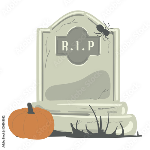 Halloween Cute Grave Stone Illustration