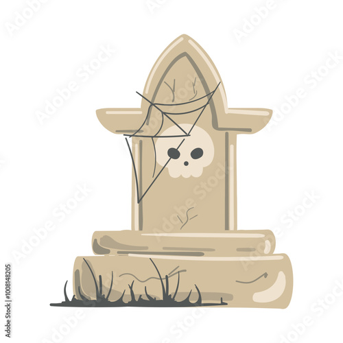 Halloween Cute Grave Stone Illustration