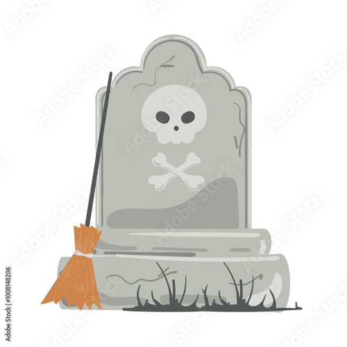 Halloween Cute Grave Stone Illustration