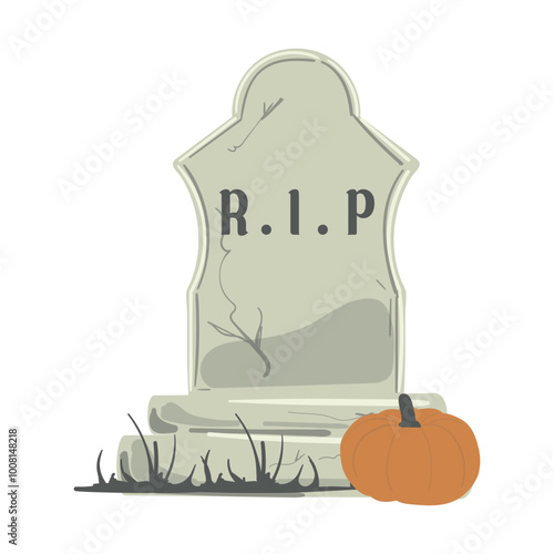 Halloween Cute Grave Stone Illustration