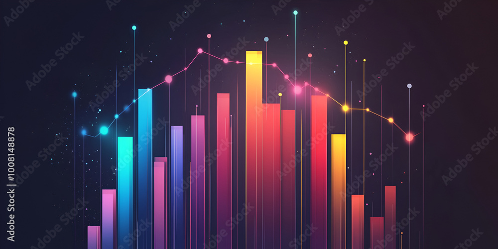 Colorful Business Growth Bar Chart Colorful Business Growth Bar Chart