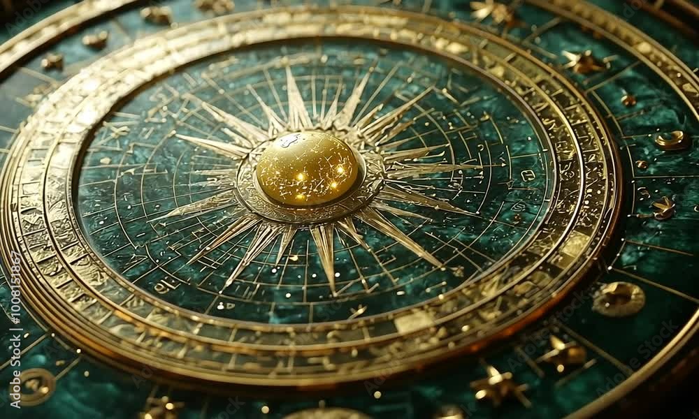 Celestial Compass: Golden Sun and Stars Celestial Compass: Golden Sun and Stars