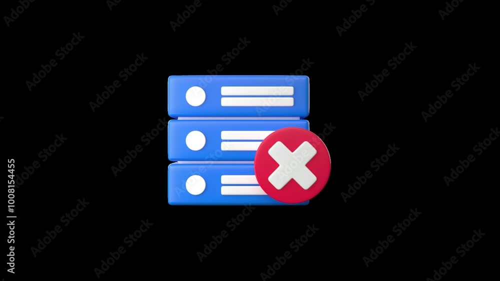Server Error 3D Animation | Alpha Channel