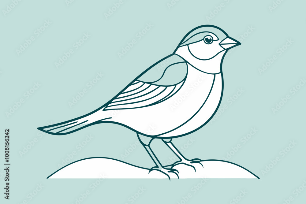 Obraz premium Sparrow Line Art Vector
