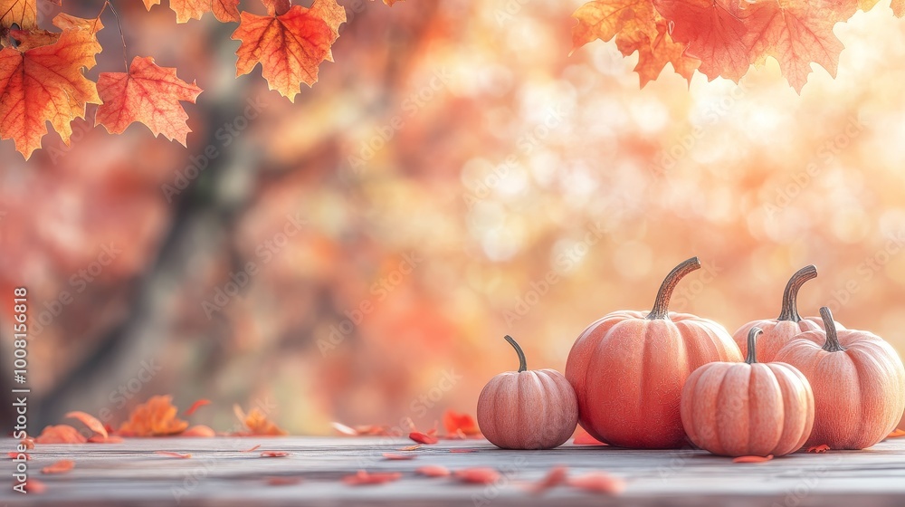 Simplified autumn themed background, using soft pink and warm tones, desktop for displaying models, all items placed on the edges to highlight the focus of the central space. Simplified autumn themed background, using soft pink and warm tones, desktop for displaying models, all items placed on the edges to highlight the focus of the central space.