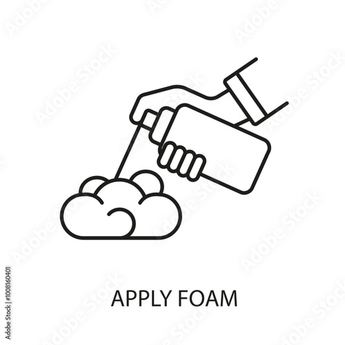 Apply foam line icon vector with editable stroke