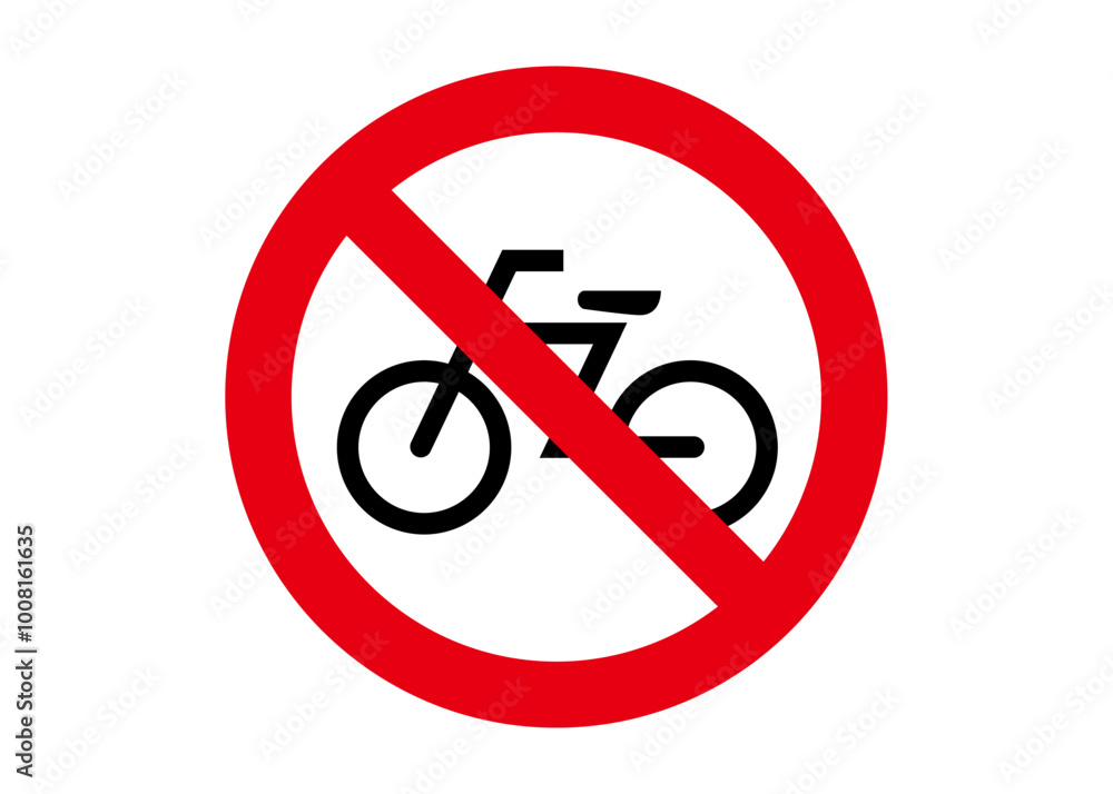 禁止マーク 自転車乗り入れ禁止 駐輪禁止のピクトグラム 安全標識 看板のイラスト 禁止マーク 自転車乗り入れ禁止 駐輪禁止のピクトグラム 安全標識 看板のイラスト