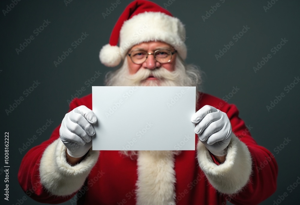 Santa Claus holding a blank card Santa Claus holding a blank card
