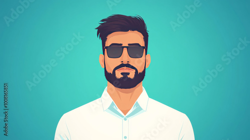 Man with beard wearing sunglasses