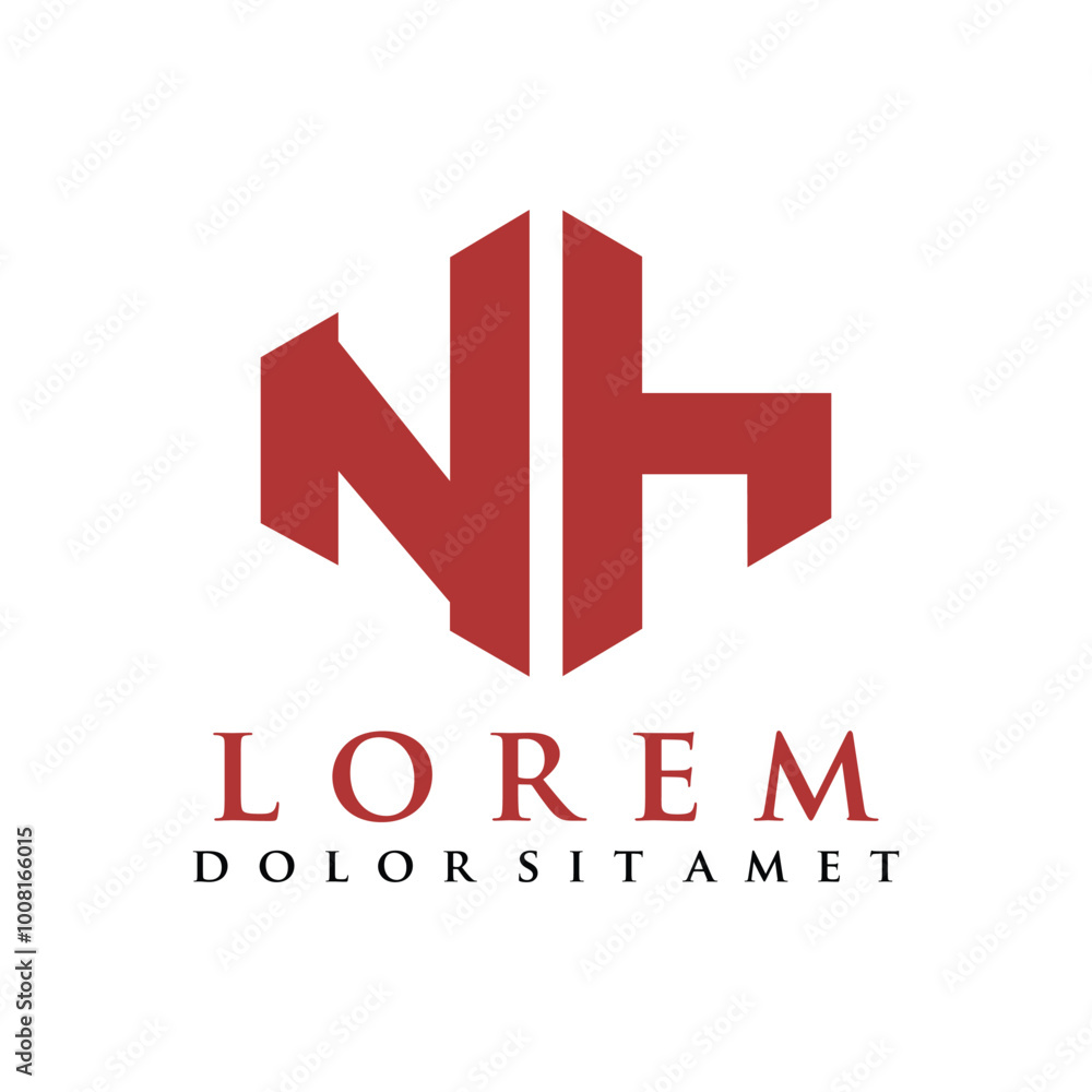 Initial letter NH minimalist line art hexagon shape logotype. NH real estate hexagon logo monogram designs modern templates. Vector illustration Initial letter NH minimalist line art hexagon shape logotype. NH real estate hexagon logo monogram designs modern templates. Vector illustration
