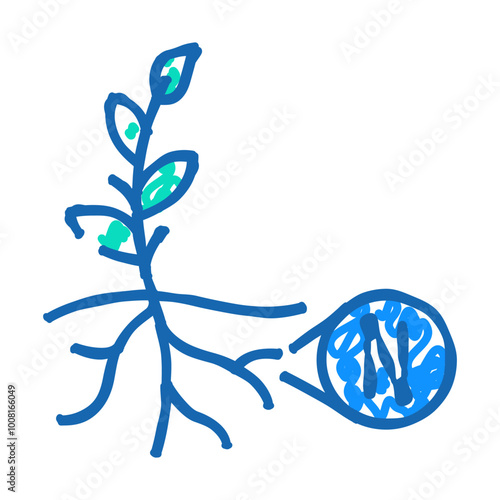 nitrogen fixation environmental doodle icon sketch vector. nitrogen fixation environmental sign. isolated symbol illustration