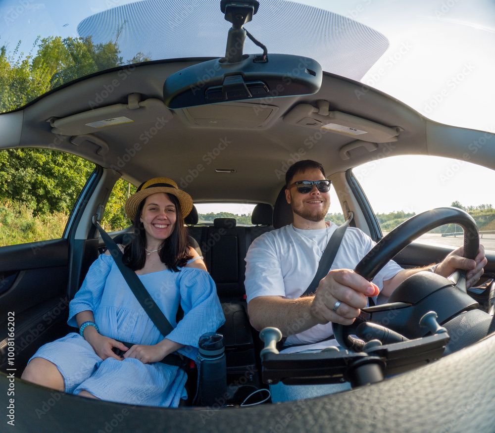 Happy Couple on a Road Trip