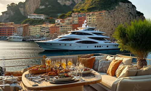 Luxury Yacht Dining with Breathtaking View