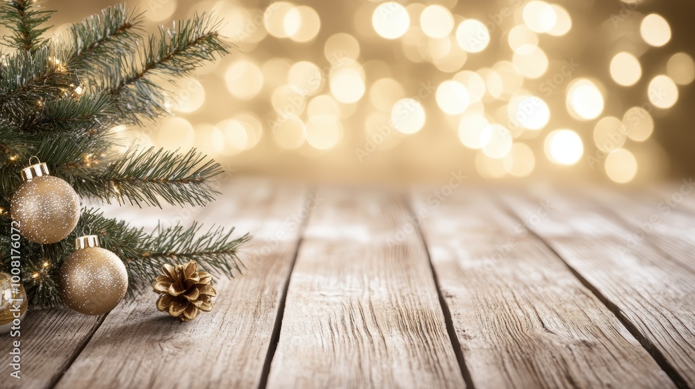 Festive Christmas background with sparkling lights decorations Festive Christmas background with sparkling lights decorations