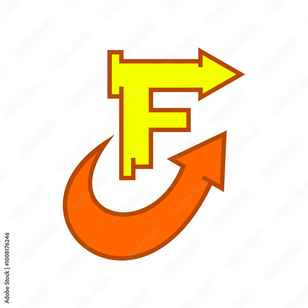 Letter f logo with upward arrow. Logo shows growing. Business logo Letter f logo with upward arrow. Logo shows growing. Business logo