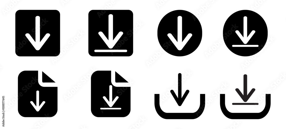 Download files icon. Download button Collection. Download files icons vector. simple download icon isolated on white background. Arrow downloading icon. Vector illustration. Download files icon. Download button Collection. Download files icons vector. simple download icon isolated on white background. Arrow downloading icon. Vector illustration.