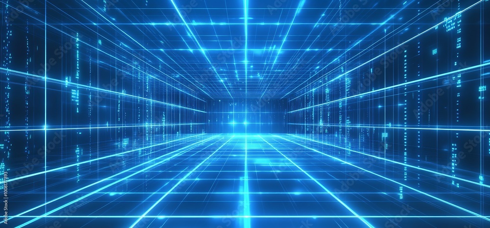 Abstract Background with Blue Digital Binary Code and Light
Abstract Background with Blue Digital Binary Code and Light