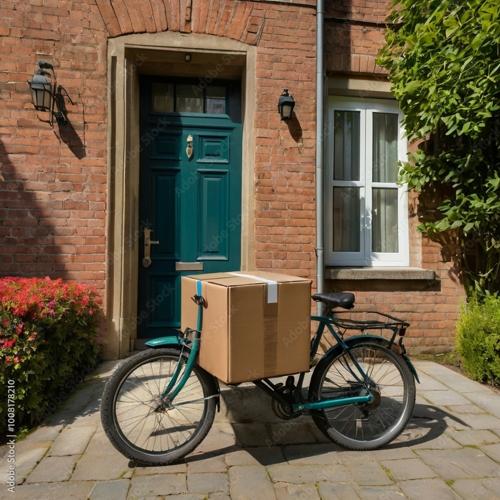 Parcel truck carrying the container and box Parcel truck carrying the container and box
