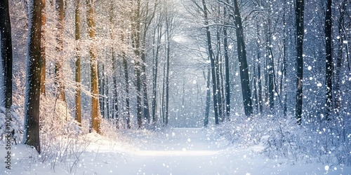 snowy magical winter forest