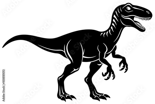 Dinosaur | vector silhouette illustration on white background