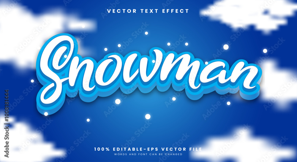 Snowman 3D editable text effect template Suitable for Winter Style Snowman 3D editable text effect template Suitable for Winter Style