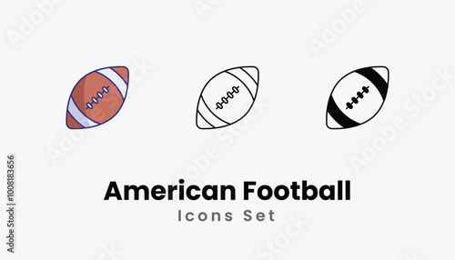 American Football icons vector set stock illustration