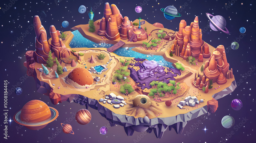 Galaxy Map isometric game 3D Galaxy Map isometric game 3D