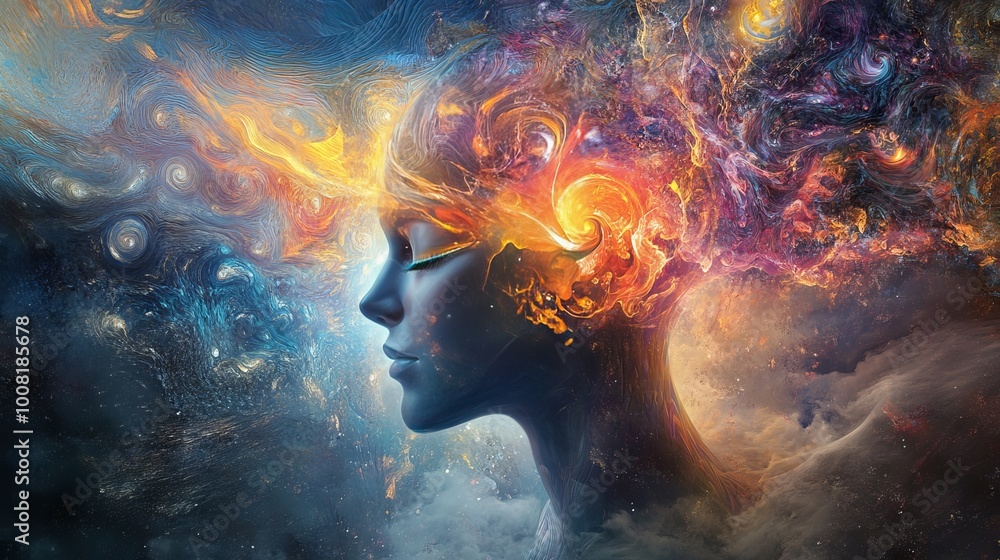 Abstract depiction of intelligence intertwined with chaos in modern artistic interpretation Abstract depiction of intelligence intertwined with chaos in modern artistic interpretation
