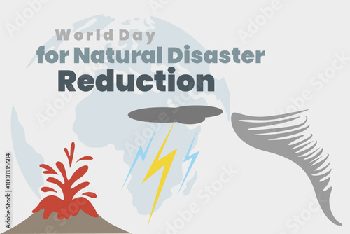 World day for natural disaster reduction poster illustration