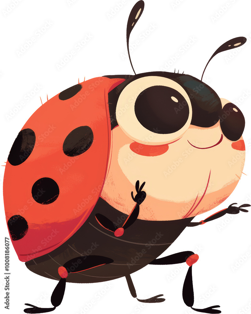 Obraz premium Cute cartoon ladybug