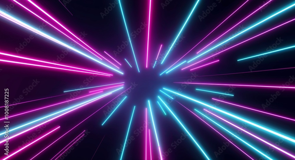 Vibrant neon lightning streaks anime cartoon style abstract backdrop Vibrant neon lightning streaks anime cartoon style abstract backdrop