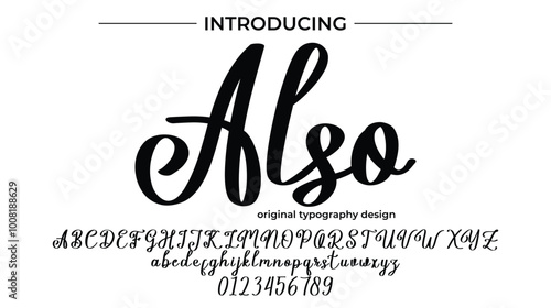 Also Font Stylish brush painted an uppercase vector letters, alphabet, typeface