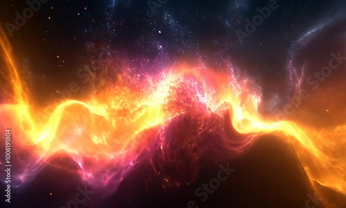 Wallpaper Mural Fiery Nebula in the Cosmos Torontodigital.ca