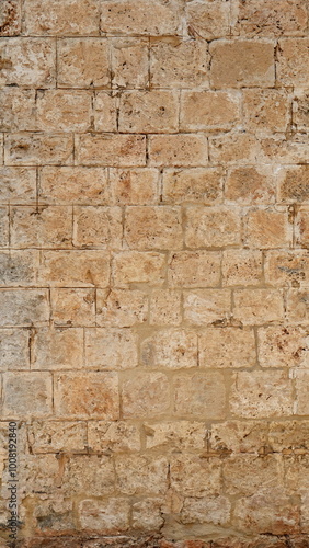 Wallpaper Mural Stone Wall Rough Surface Closeup Beige Tone Texture Torontodigital.ca