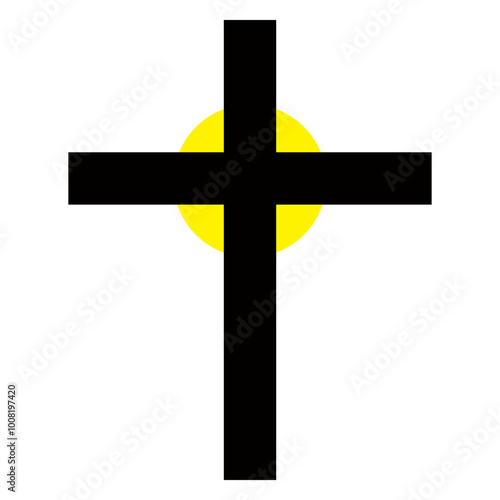 Cross of Jesus Christ, digital art illustration.