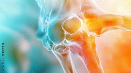 Close-up view of a human joint, showcasing intricate details and colors, ideal for medical and anatomy-related projects.
