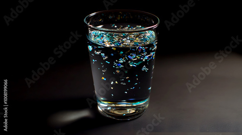 Microplastics Suspended in Drinking Water Photo photo