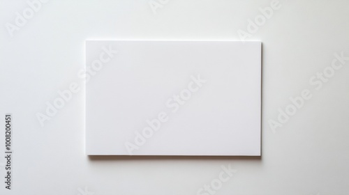 Rectangular white paper on white background