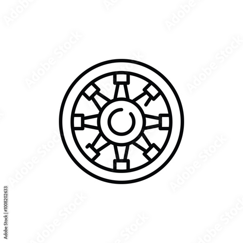 Dharma wheel icon. Simple Dharma wheel icon for social media, app, and web design. Vector illustration
